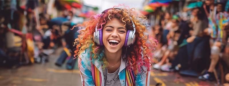 girl listening to music